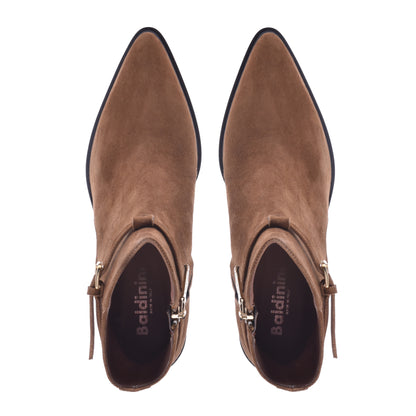 Tobacco suede ankle boot