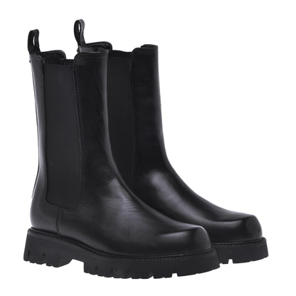 Bottine Beatles en cuir de veau noir
