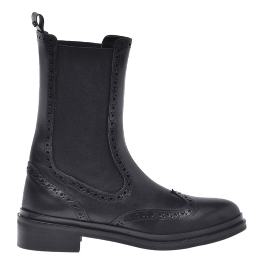 Bottine Beatles en cuir de veau noir