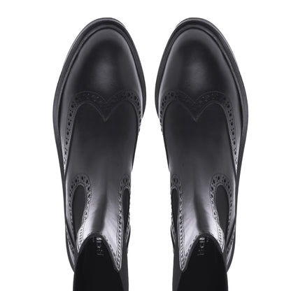 Bottine Beatles en cuir de veau noir