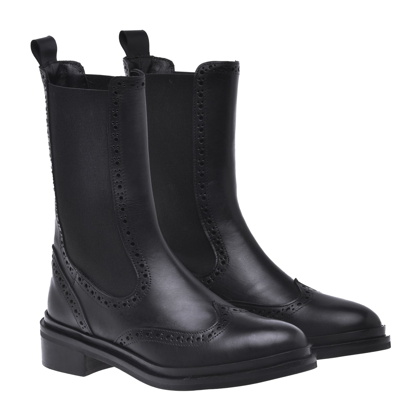 Bottine Beatles en cuir de veau noir