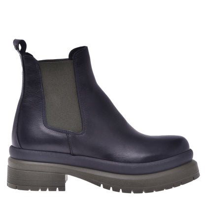 Bottine Beatles en cuir de veau noir