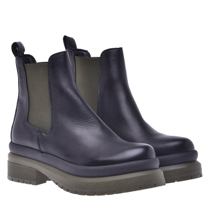 Bottine Beatles en cuir de veau noir