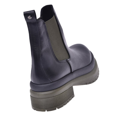 Bottine Beatles en cuir de veau noir