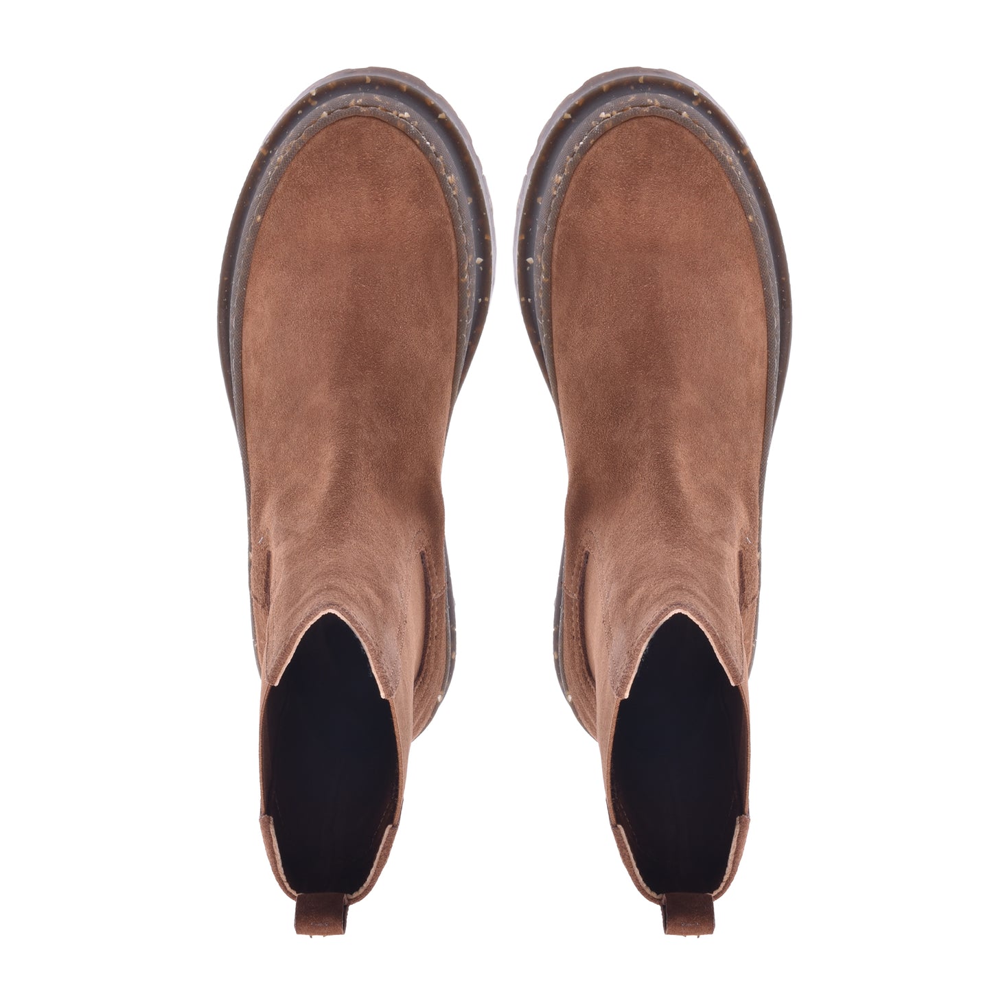 Cognac suede ankle boot