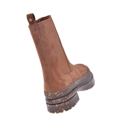 Cognac suede ankle boot