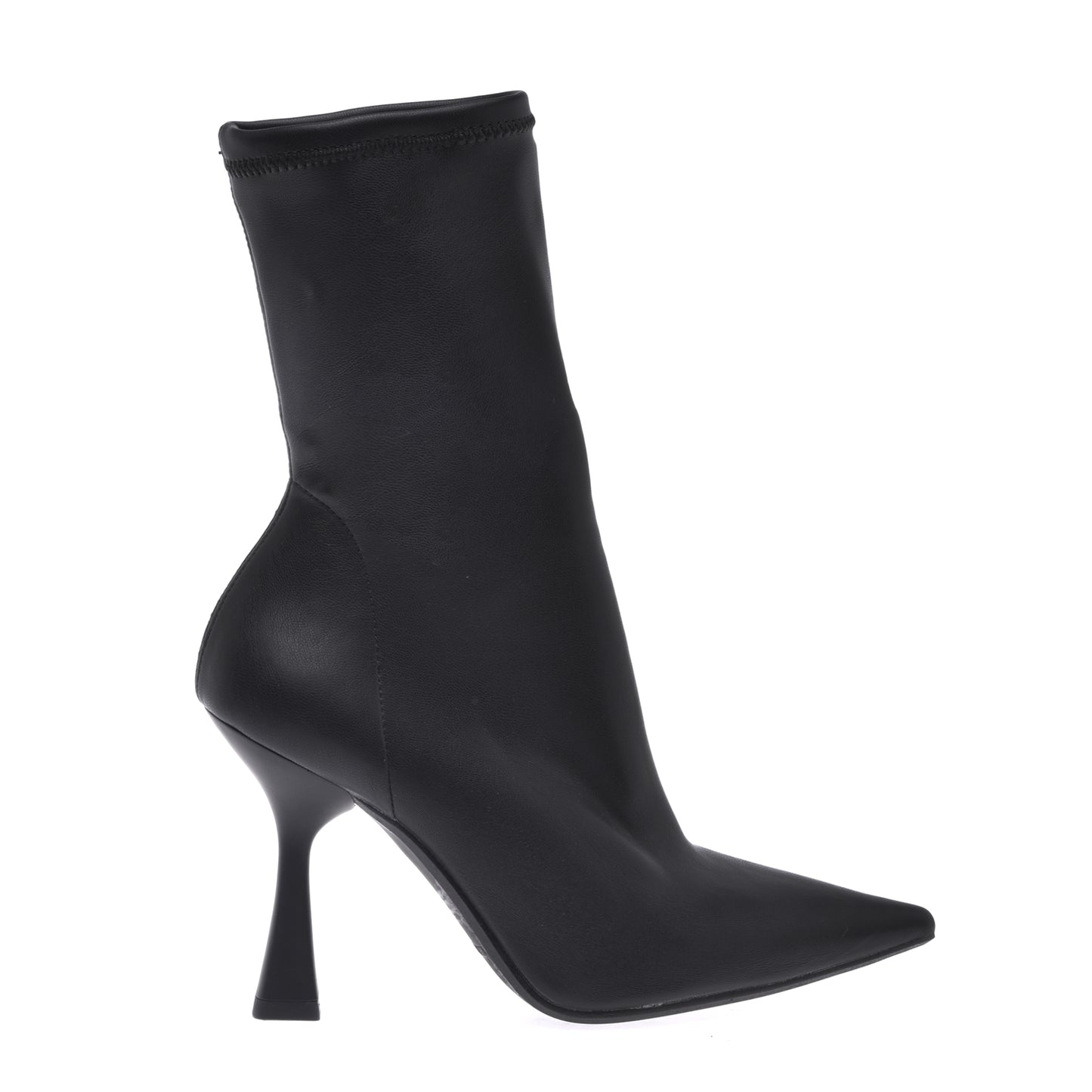 Black stretch nappa ankle boot