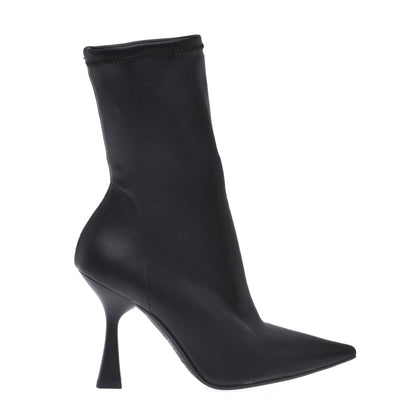 Black stretch nappa ankle boot