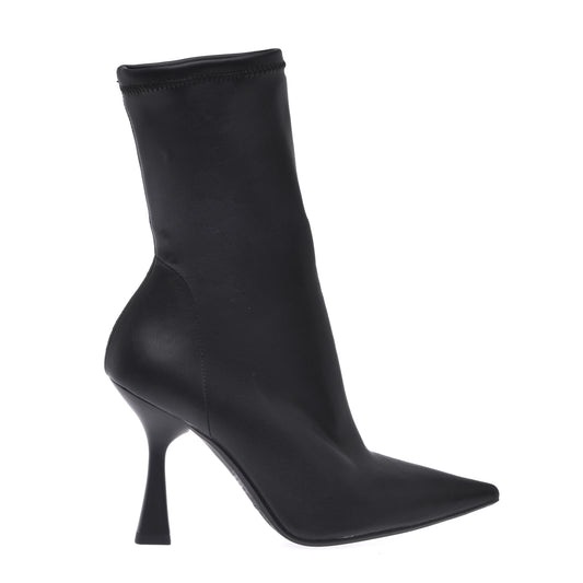 Black stretch nappa ankle boot
