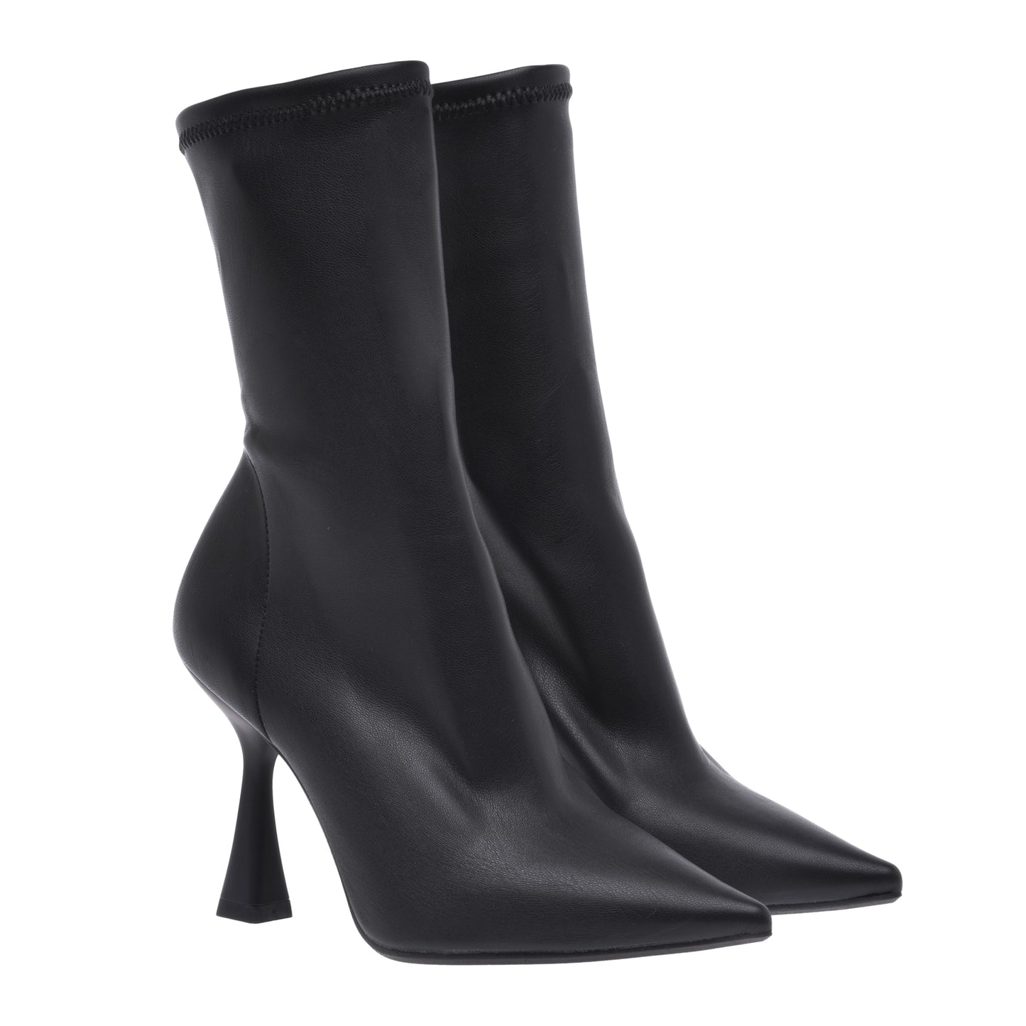 Black stretch nappa ankle boot