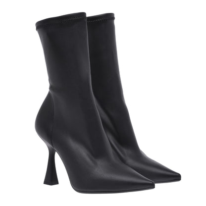 Black stretch nappa ankle boot