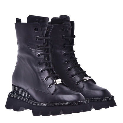 Amphibies en cuir de veau noir