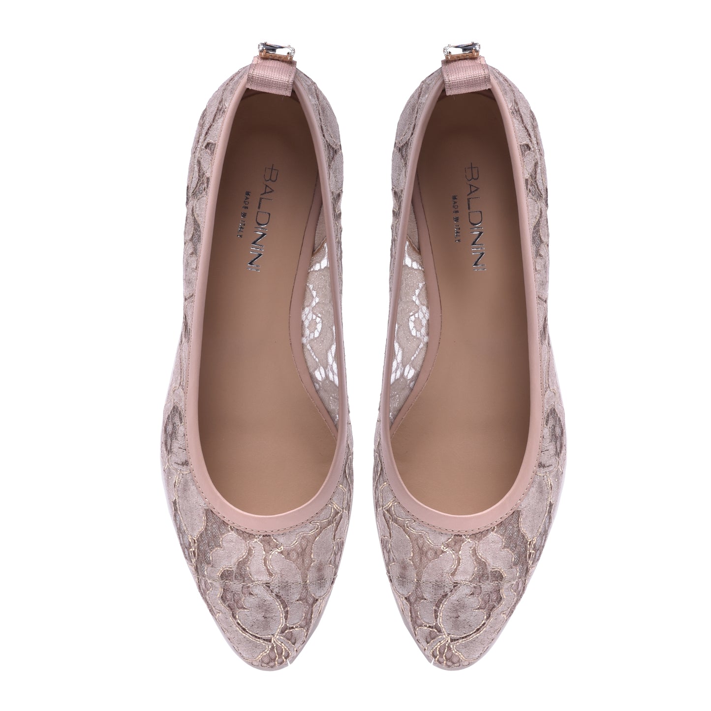 Ballerine en dentelle nude