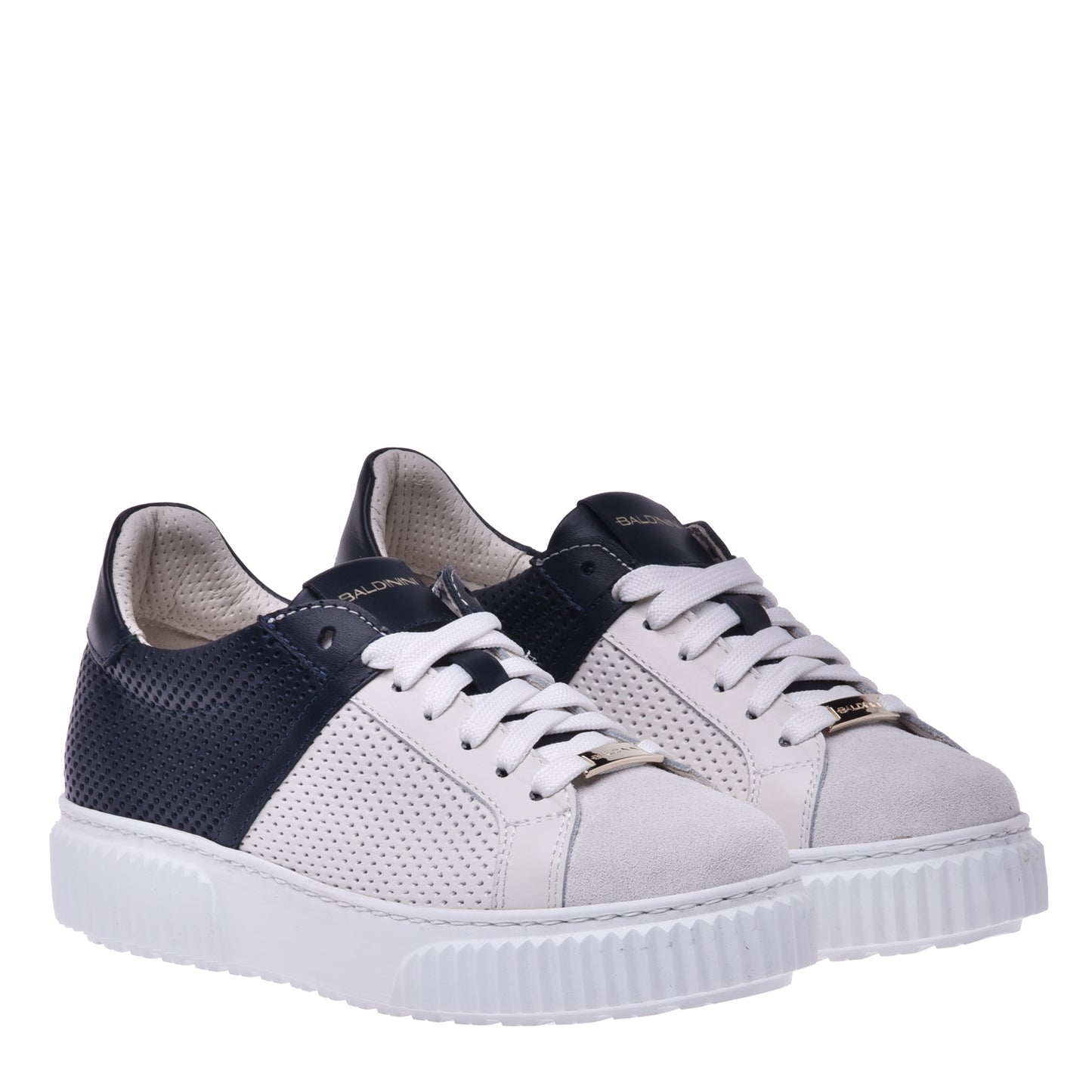 Sneakers en daim et nappa bleu