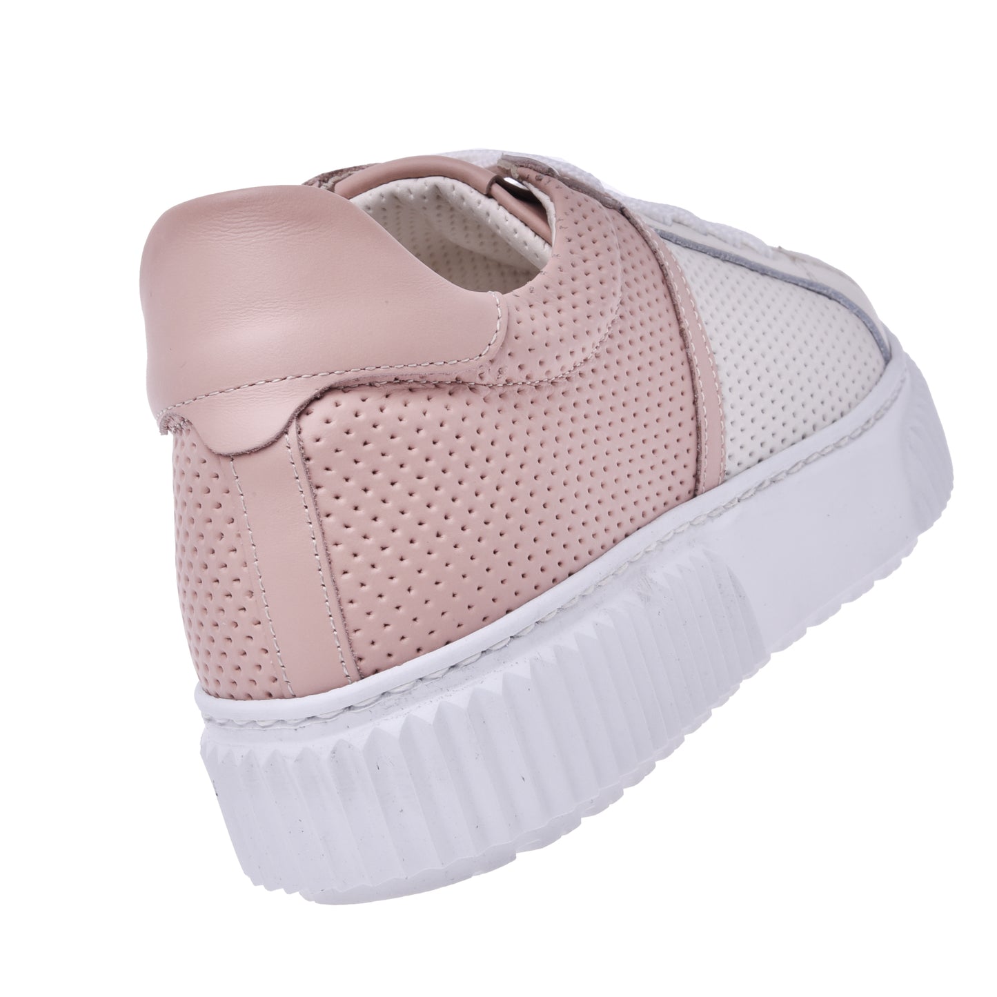 Sneakers en daim et nappa rose poudré