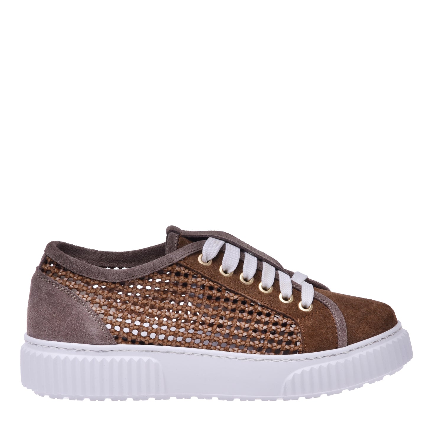 Sneakers en daim taupe