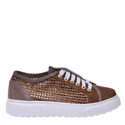 Sneakers en daim taupe