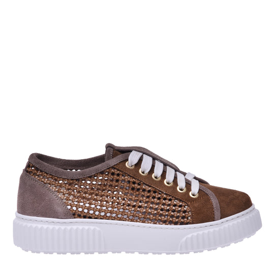 Sneakers en daim taupe