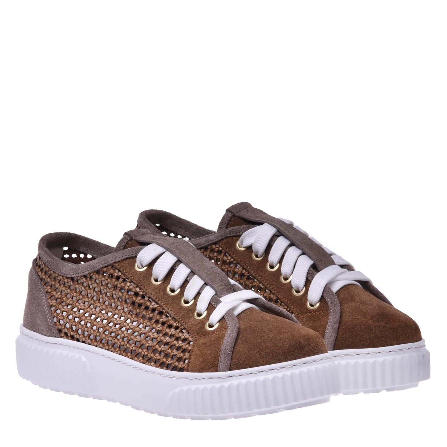 Sneakers en daim taupe