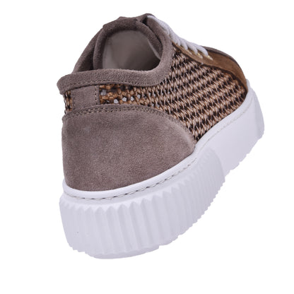 Sneakers en daim taupe
