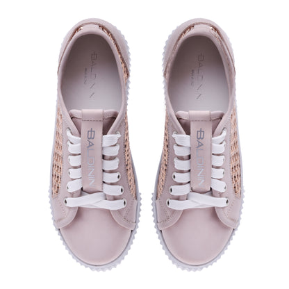 Sneakers en nubuck rose