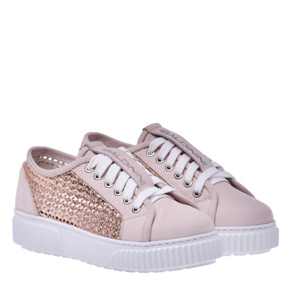 Sneakers en nubuck rose