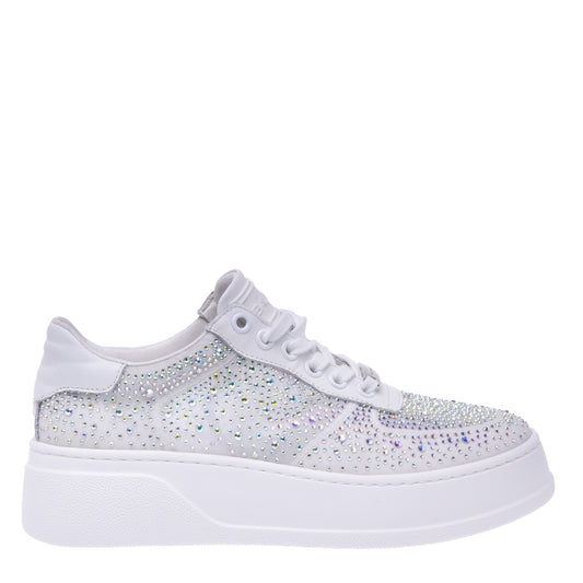 Sneakers en tissu argenté