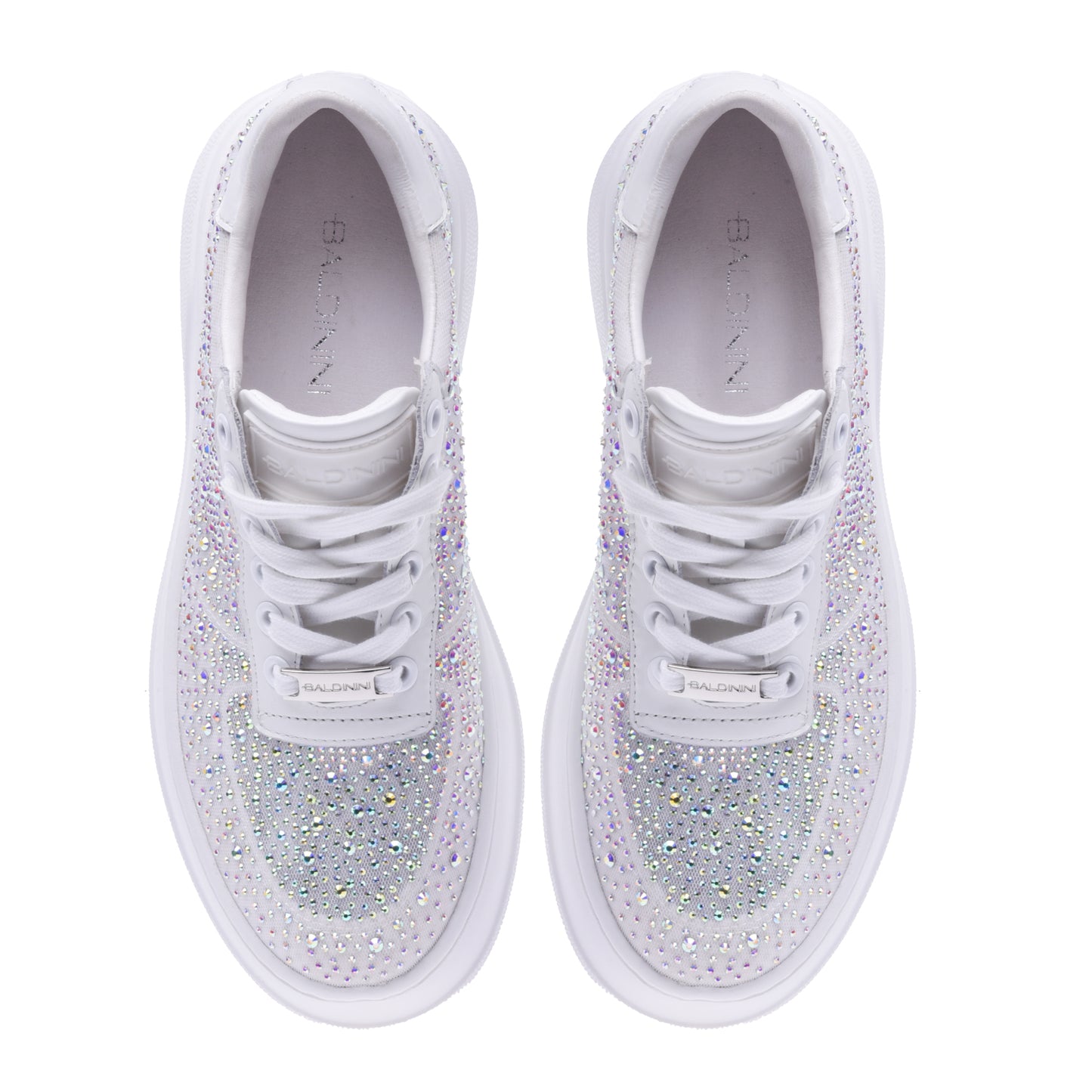 Sneakers en tissu argenté