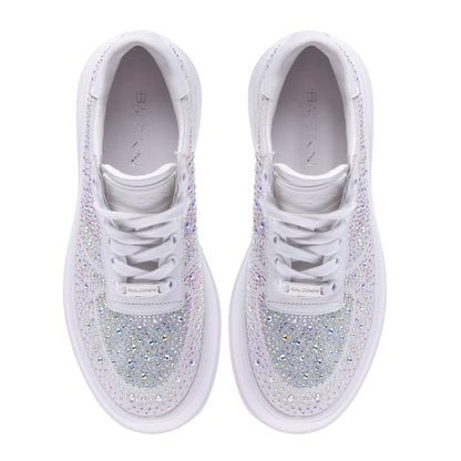 Sneakers en tissu argenté