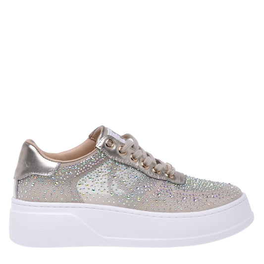 Sneakers en tissu platine