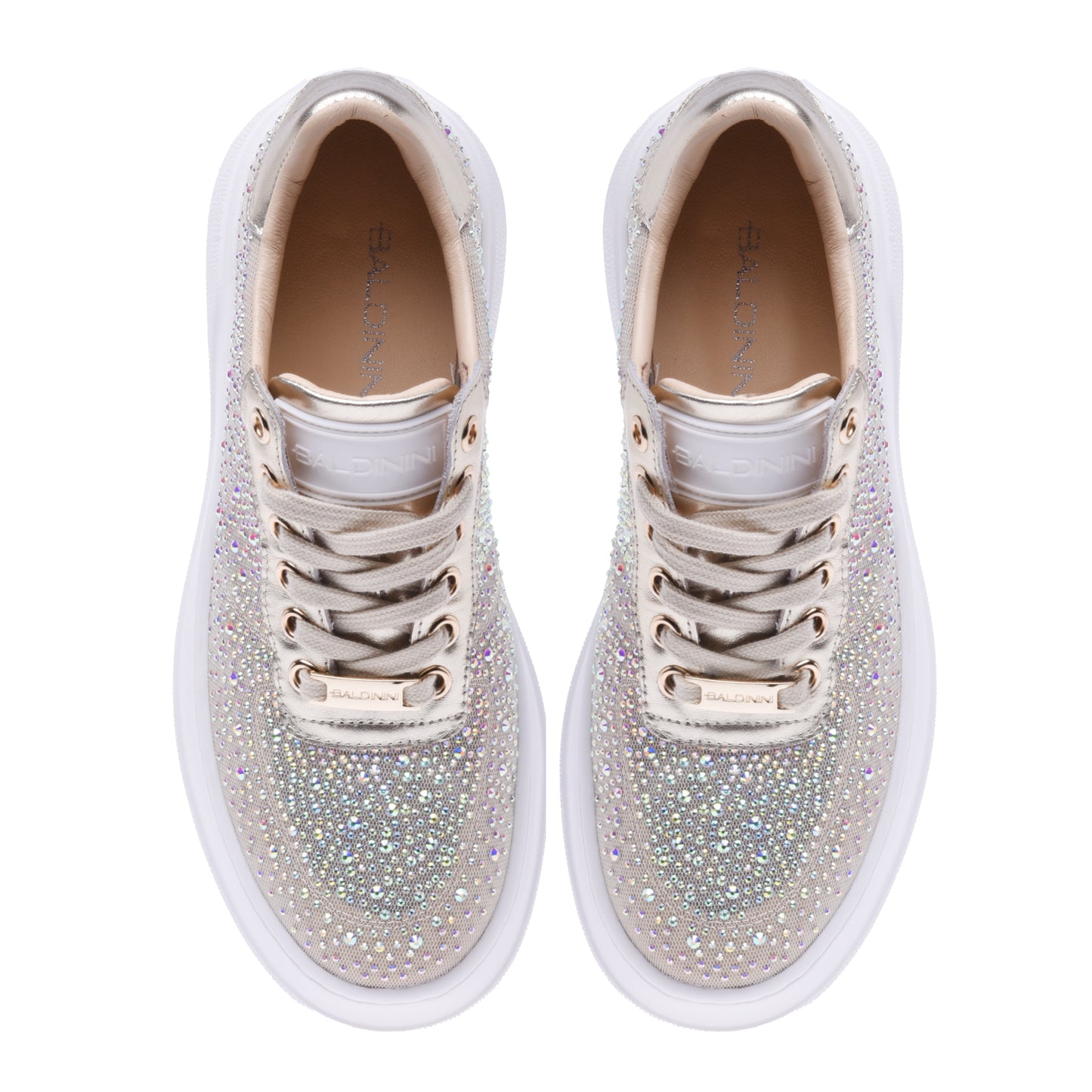 Sneakers en tissu platine