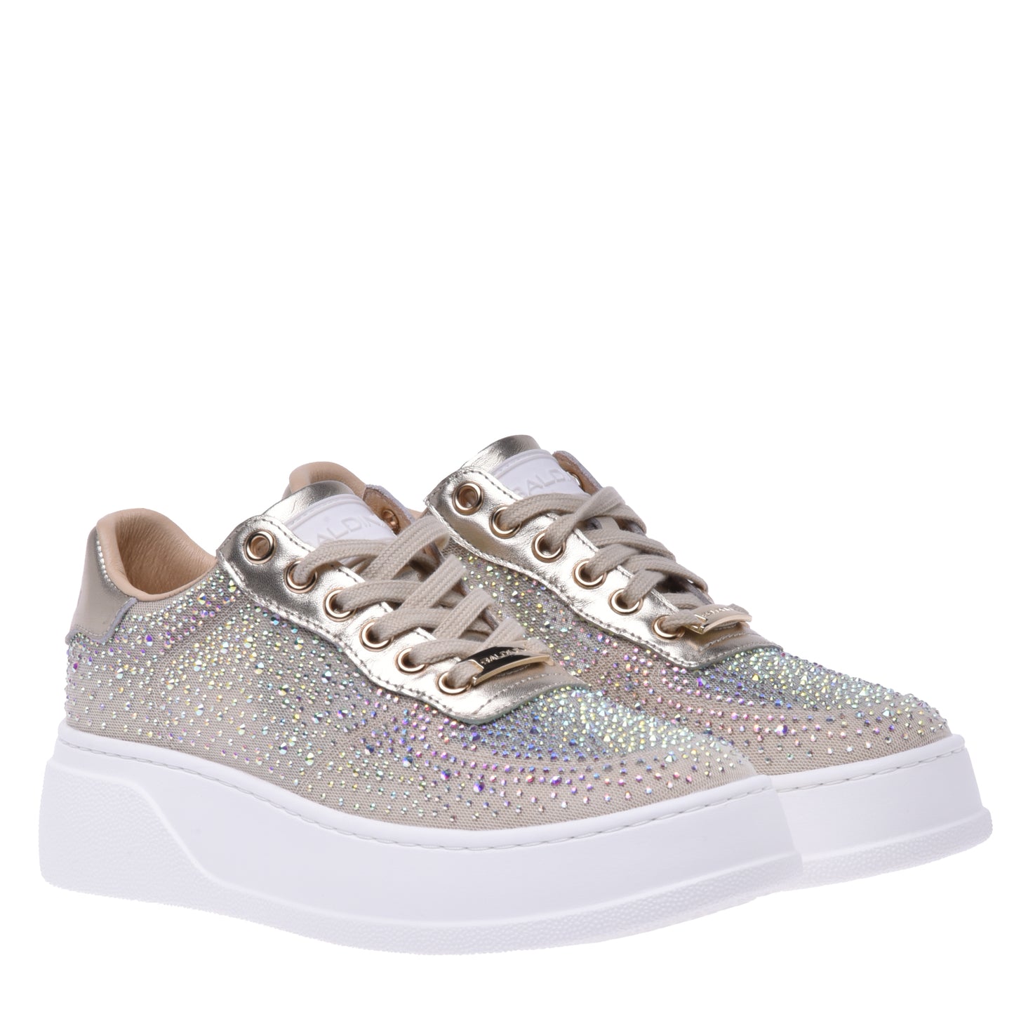 Sneakers en tissu platine
