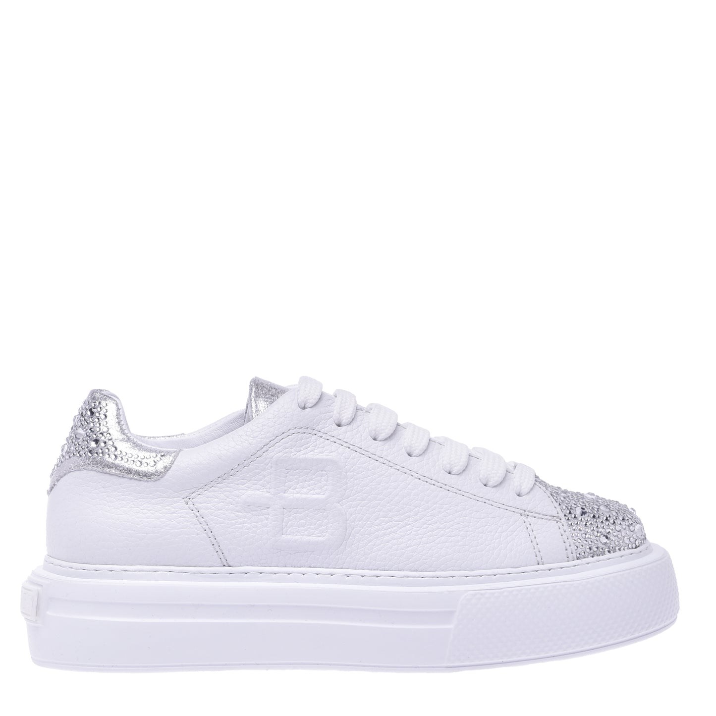 Sneakers en tissu argenté