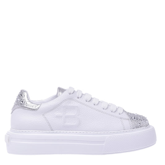 Sneakers en tissu argenté