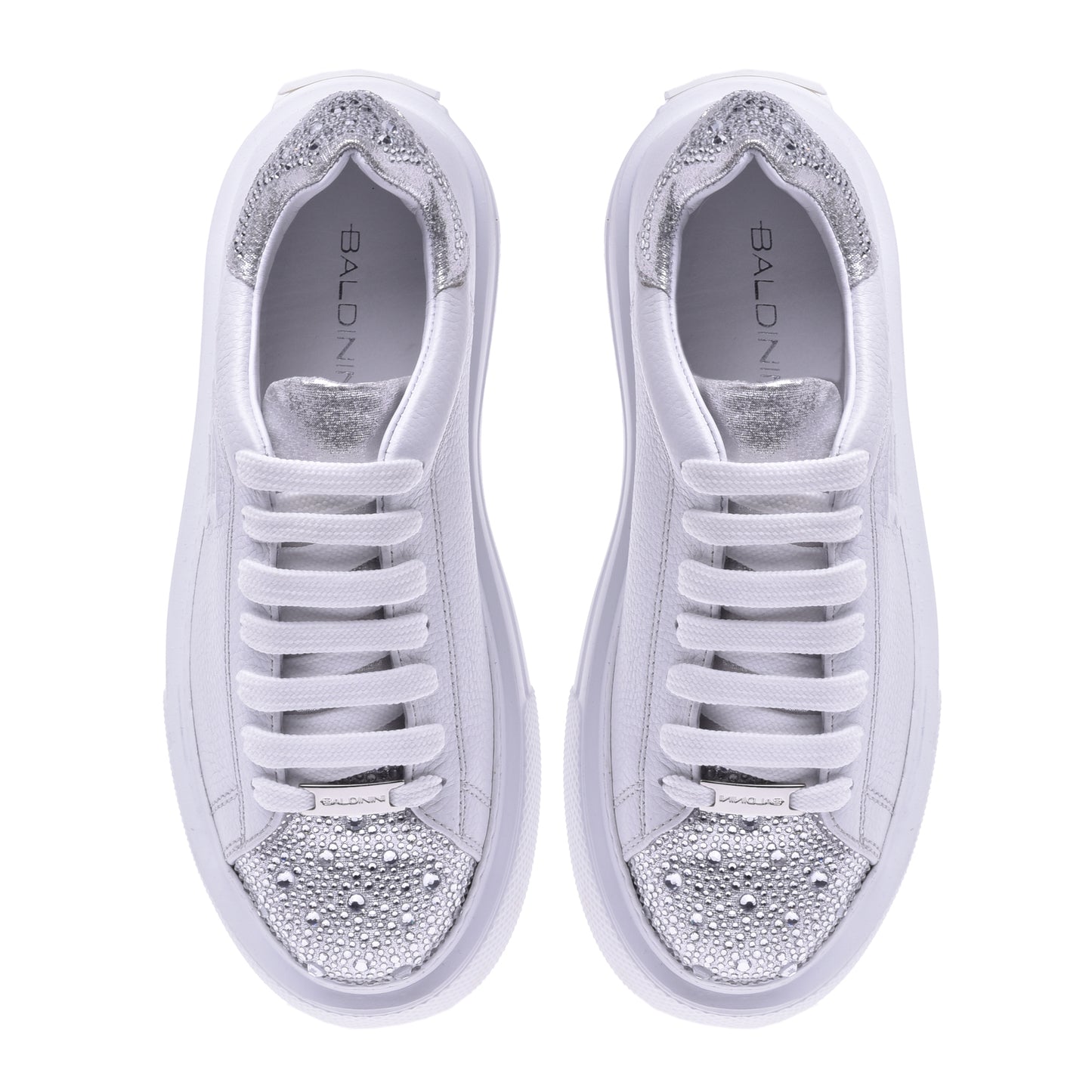 Sneakers en tissu argenté