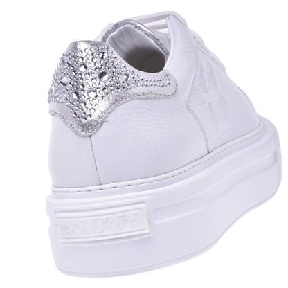 Sneakers en tissu argenté