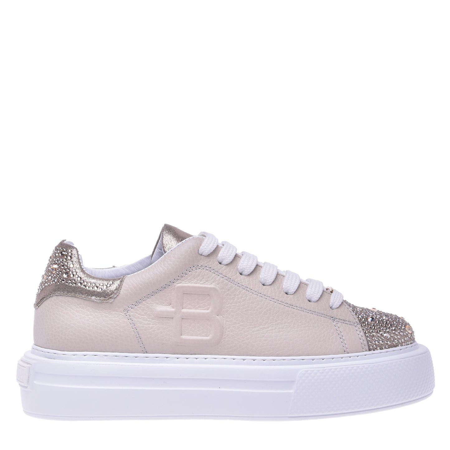 Sneakers en tissu platine
