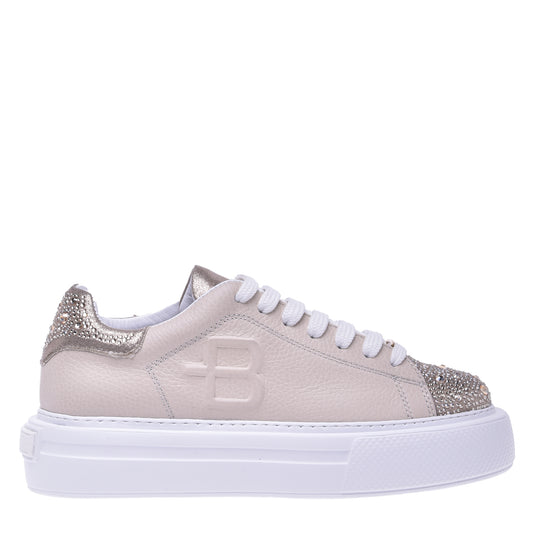 Sneakers en tissu platine
