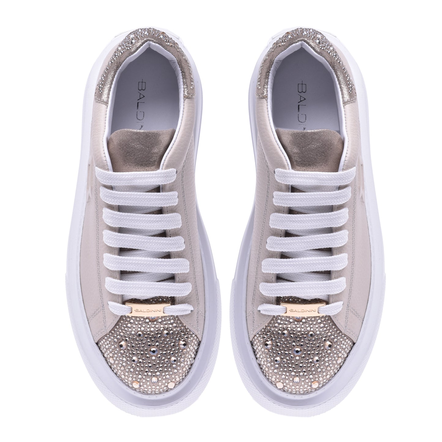 Sneakers en tissu platine