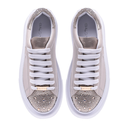 Sneakers en tissu platine