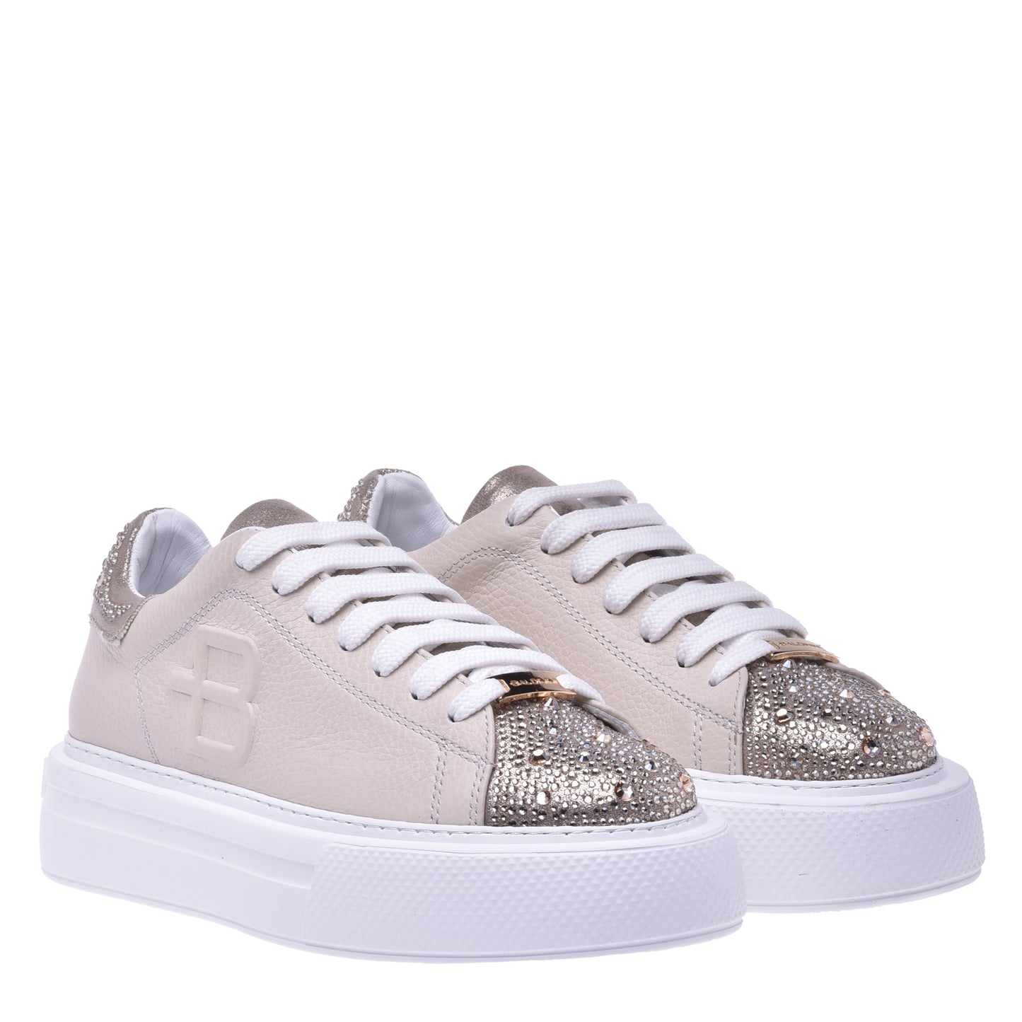 Sneakers en tissu platine