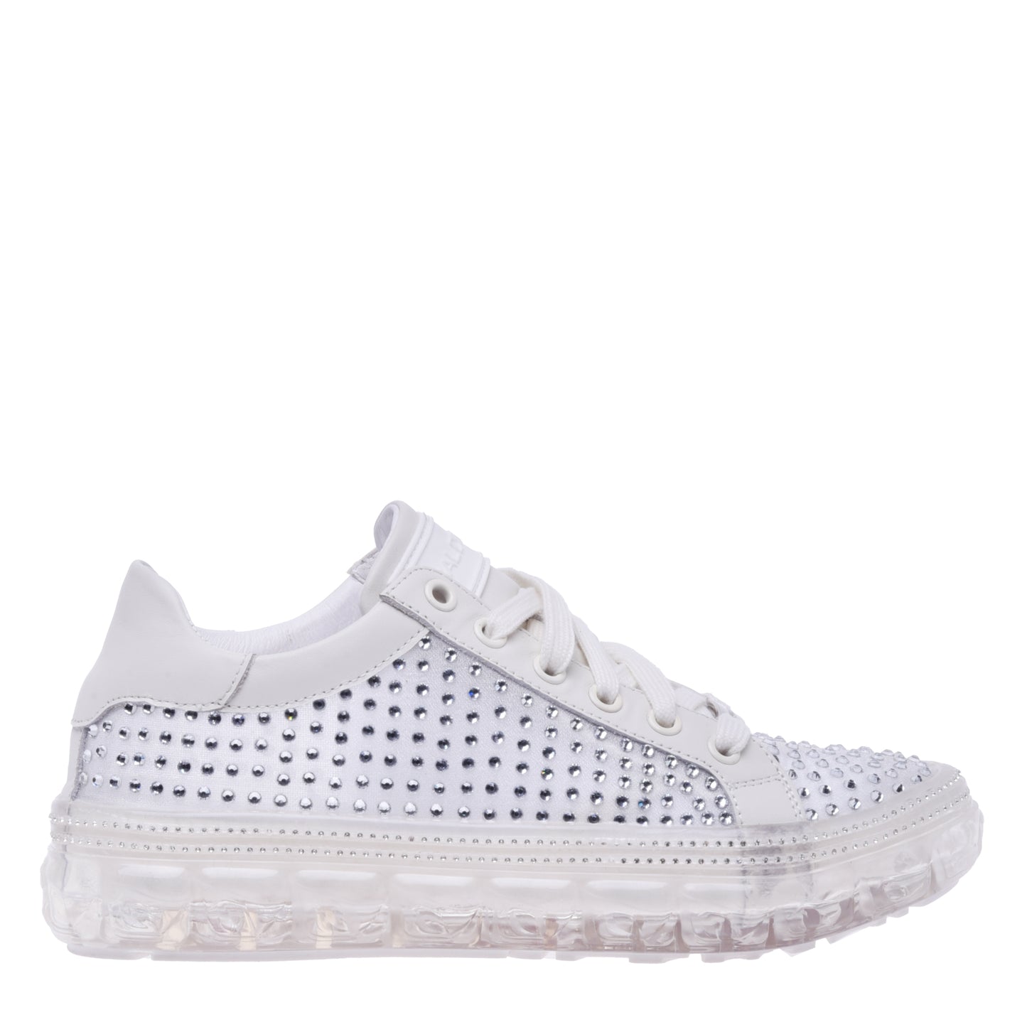 Sneakers en tissu argenté