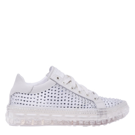 Sneakers en tissu argenté