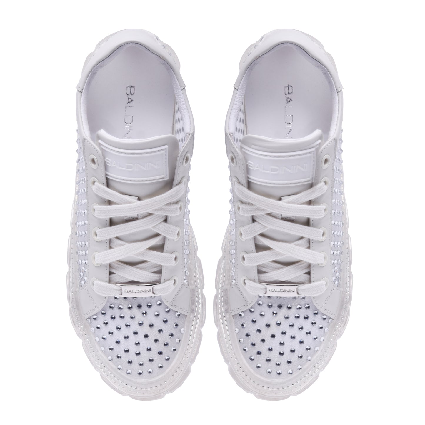 Sneakers en tissu argenté