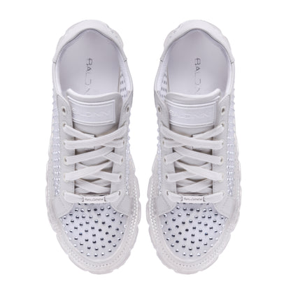 Sneakers en tissu argenté