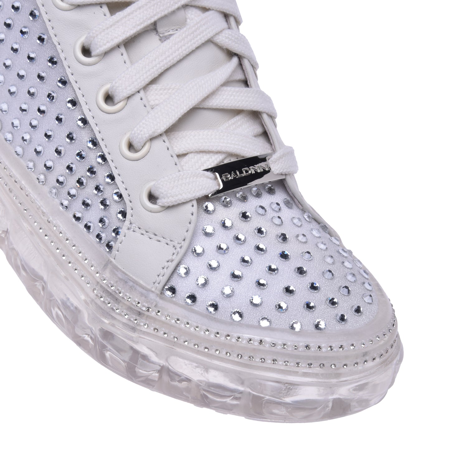 Sneakers en tissu argenté