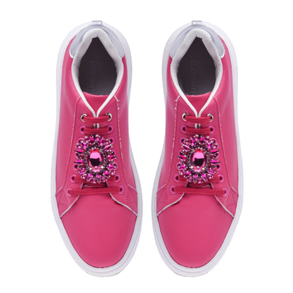 Sneakers en nappa fuchsia