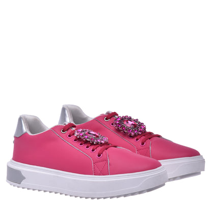Sneakers en nappa fuchsia