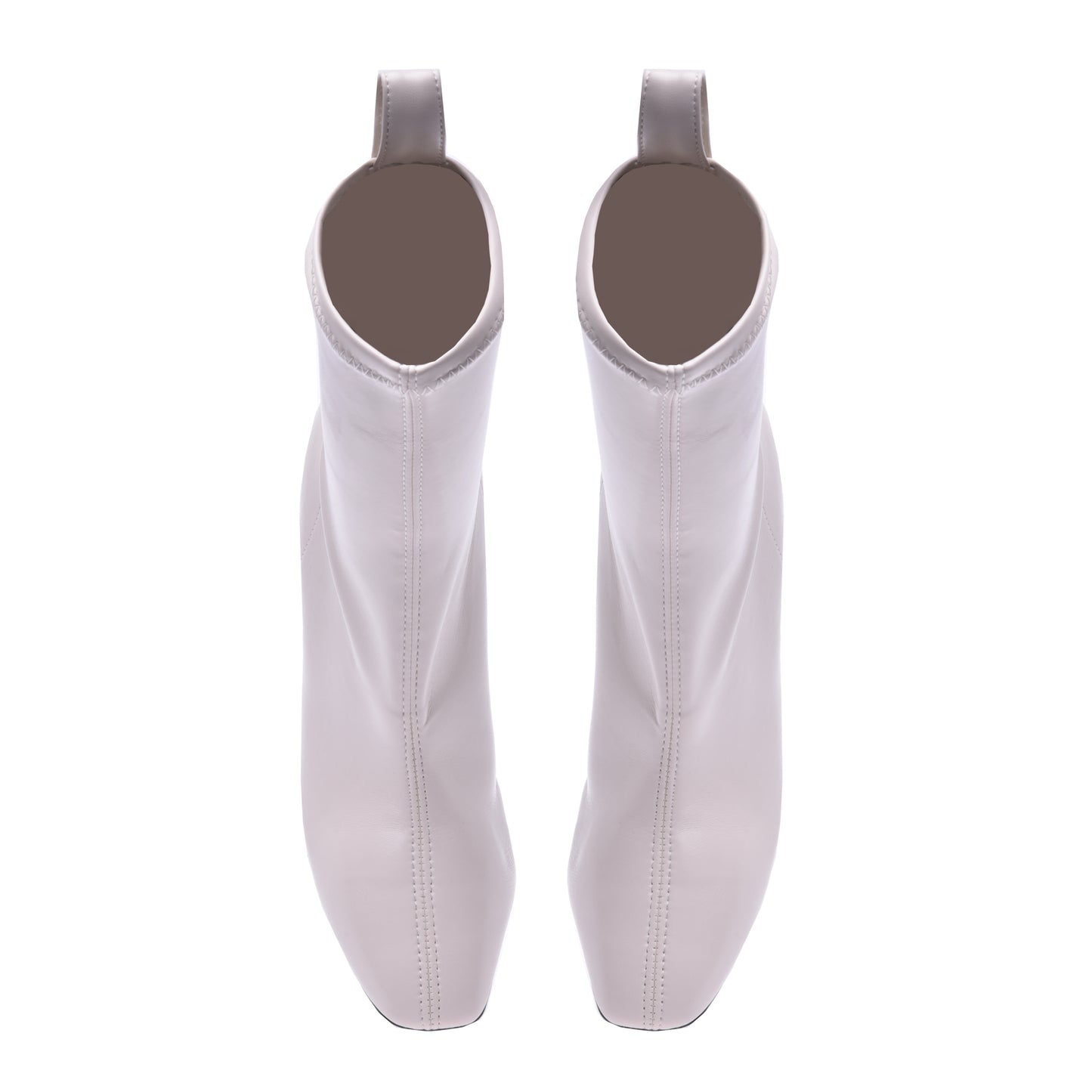 Bottillons en similicuir crème