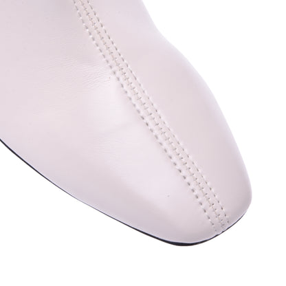 Bottillons en similicuir crème